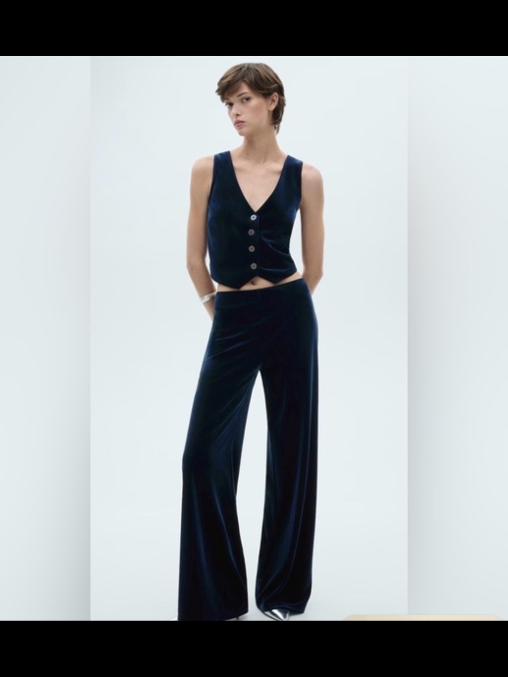 ✨ Mango Velvet Two Piece Set | Medium Vest & Size Large Pant